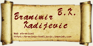 Branimir Kadijević vizit kartica